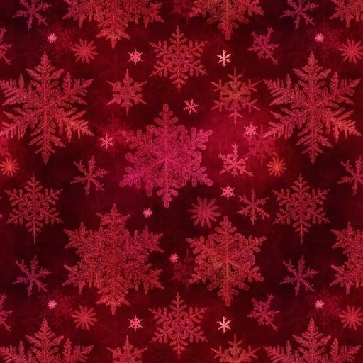 [PB-5454-DR] Snowfall Large Snowflakes Dark Red By Geetanjali Behera For P&B Textiles