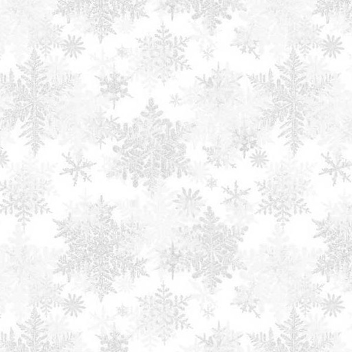 [PB-5454-LS] Snowfall Large Snowflakes Silver By Geetanjali Behera For P&B Textiles