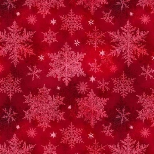 [PB-5454-R] Snowfall Large Snowflakes Red By Geetanjali Behera For P&B Textiles