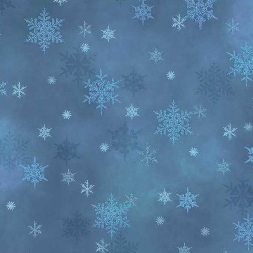 [PB-5455-B] Snowfall Small Flakes Blue By Geetanjali Behera For P&B Textiles