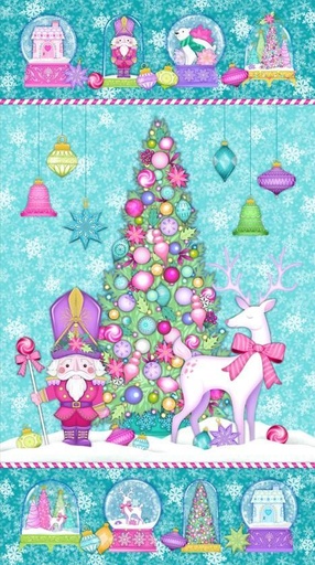 [NOR-26965-64] Merry And Bright Christmas Tree Panel By Michael Zindell For Northcott Fabrics