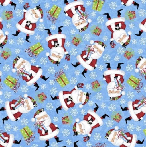 [SEF-7855-17] A Jolly Good Time Tossed Santas by Victoria Hutta for Studio E Fabrics