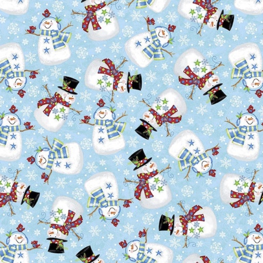 [SEF-7856-11] A Jolly Good Time Tossed Snowmen by Victoria Hutto for Studio E Fabrics