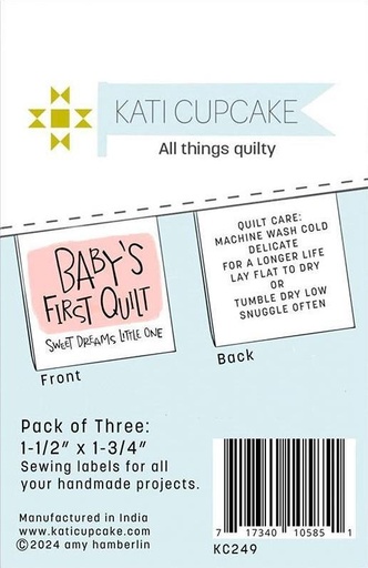 [KC-249] Baby's First Quilt Pink Sew In Labels by Amy Hamberlin for Kati Cupcake