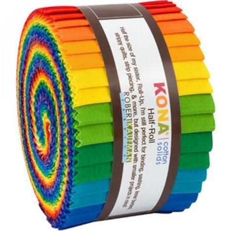 [KAUF-156-24] Kona Cotton Bright Rainbow Palette Half-Roll 2.5In Strips 