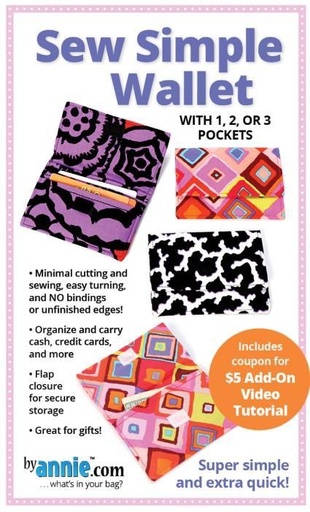 [PBA-304] Sew Simple Wallet Pattern By Annie Unrein For By Annie