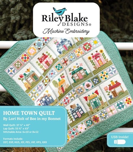 [RB-ME018H-TQ24R1] Home Town Quilt Machine Embroidery Pattern By Lori Holt For Riley Blake Designs