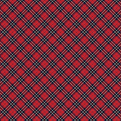 [NOR-26899-24] Farmstead Friends Diagonal Plaid Red By Simon Treadwell For Northcott Fabrics