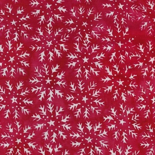 [IB-12232-8350] Peppermint Sprinkles Batik Snowflake Circles Red Paprika From Island Batik 