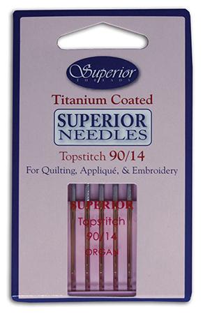 [SUP-132-90-14] Topstitch 90/14 Titanium Coated From Superior Needles