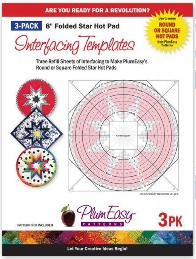 [PEP-201] Folded Star Hot Pad Interfacing Templates 3 pack from Plum Easy