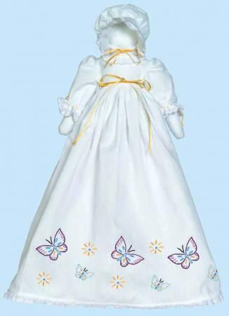 [JD-1900-405] White Pillowcase Doll Kit With Butterflies From Jack Dempsey