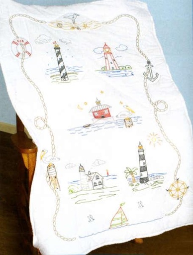 [JD-940-554] Lighthouses Lap/Wall Quilt Kit from Jack Dempsey Inc.