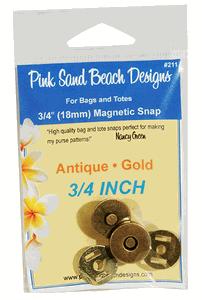 [PSB-211] Magnetic Purse Snap: Antique Gold, 3/4" From Pink Sand Beach