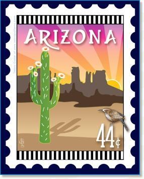 [ZEB-80052M] Zebra State Fabric Stamp: Arizona