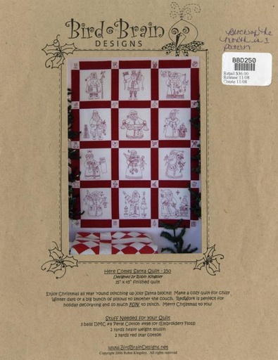 [BBD-250] Here Comes Santa Quilt By Robin Kingsley For Bird Brain Designs