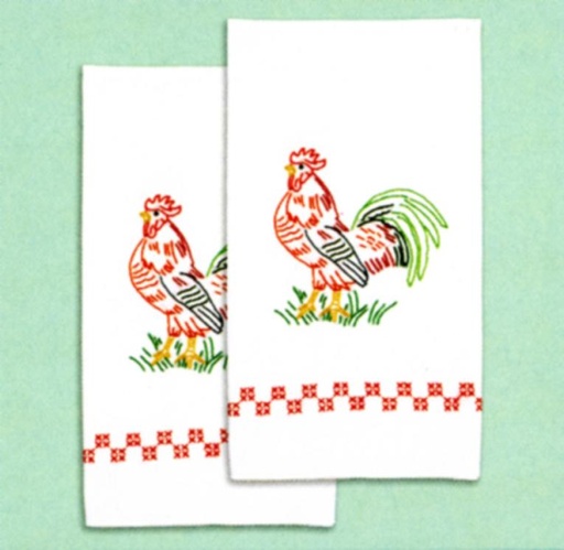 [JD-320-314] Rooster Hand Towels By Jack Dempsey