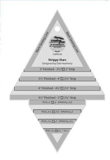 [CGRD-H2] Creative Grids Strippy Stars Tool 5In X 7-1/2In Quilt Ruler