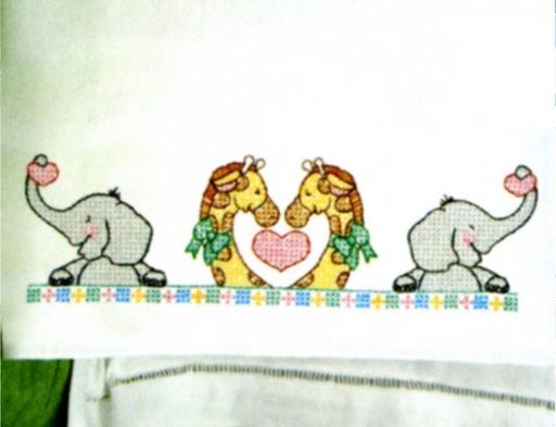 [JD-1605-39] Children'S Pillowcase: Noahs Ark From Jack Dempsey Needle Art