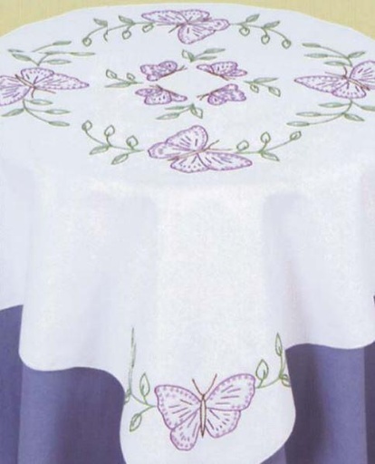 [JD-550-307] Butterflies Table Topper Stamped for Cross Stitch & Embroidery from Jack Dempsey