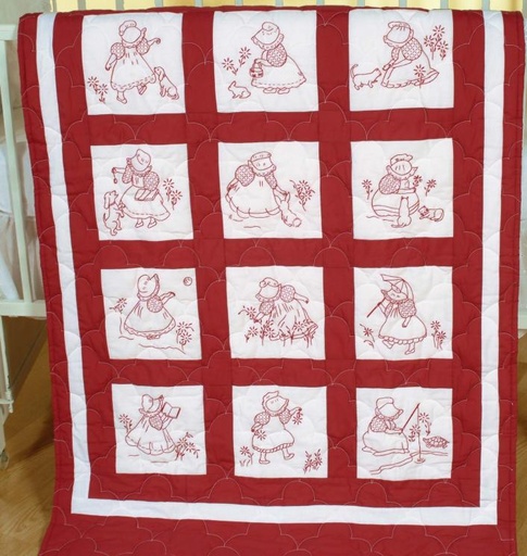 [JD-300-6] Quilt Block Set: Sunbonnet Girls From Jack Dempsey Inc