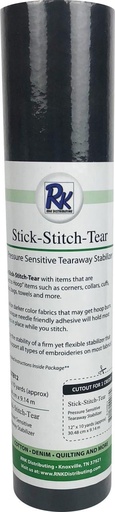 [FL-R-SSTB15] Stick-Stitch-Tear - Black 15" X 10 Yards By Rnk Distributing