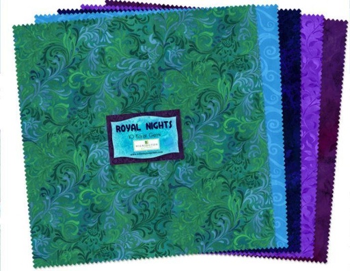 [WP-Q512-28-512] Royal Nights 10 Karat Gems 10In. Squares By Wilmington Prints