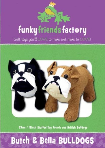 [FF-3876] Butch & Bella Bulldogs Pattern By Funky Friends Factory