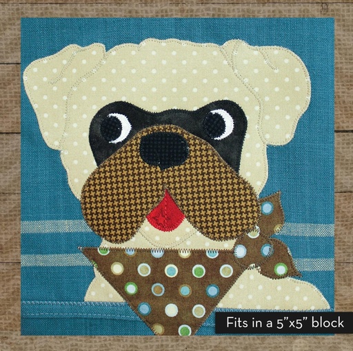 [WCC-PREPUG] Pug Precut Prefused Applique Kit By Leanne Anderson For The Whole Country Caboodle