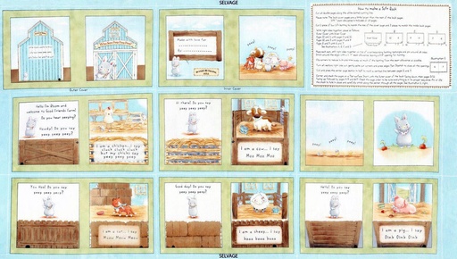 [TTR-5819MULT] Cotton Tale Farm Soft Book Panel by Bunnies by the Bay for Timeless Treasures