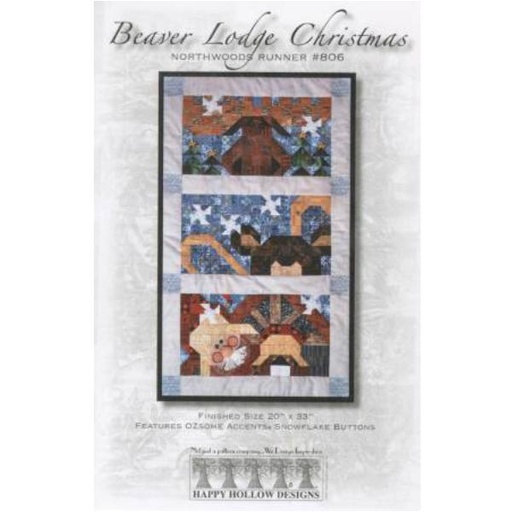 [HHD-806] Beaver Lodge Christmas Pattern  By Happy Hollow Designs