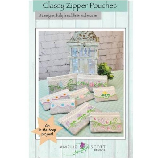 [ASD-225] Classy Zipper Pouches Pattern By Christine Conner For Amelie Scott Designs