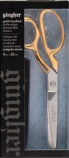 [GIN-8GS] Gingher Gold-handled Knife-edge Dressmaker Shears 8"