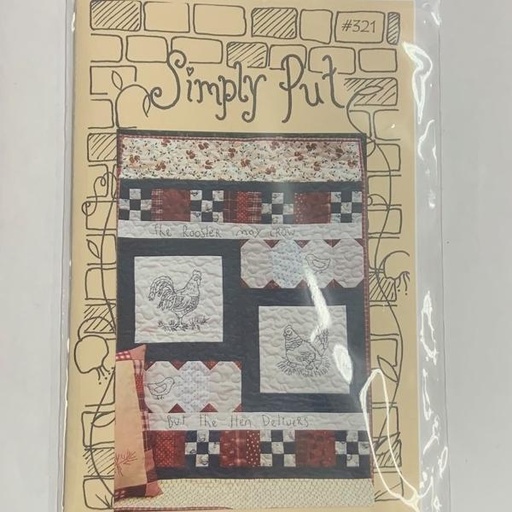 [SP-321PAT] Rooster & Hen Quilt And Pillow Pattern From Simply Put Plus