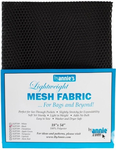 [BAN-SUP209BLK] Lightweight Mesh Fabric Black From By Annie